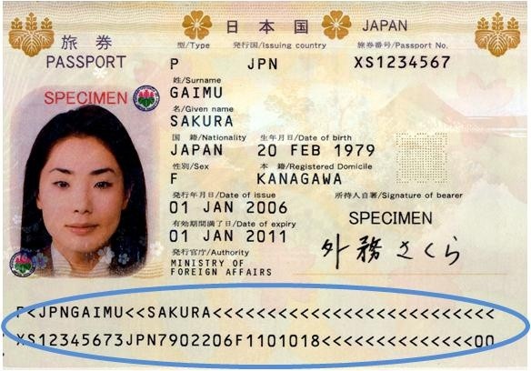 日本のパスポート・サンプル
